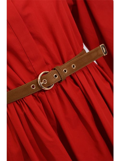 Abito MSTMARMO in raso di cotone con cintura Rosso MAX MARA STUDIO | 2616221021600003